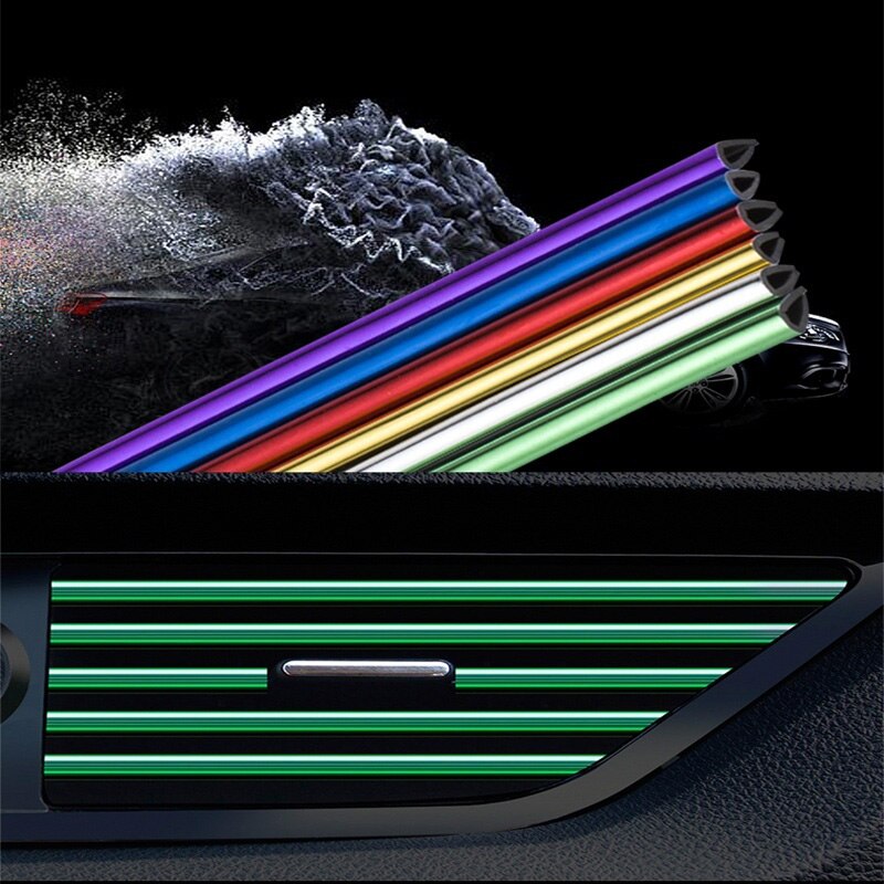 Universele 10 Stuks Auto Air Outlet Decoratie Strip Diy Auto Interieur Airconditioner Chroom Decoratie Strip Auto Interieur Mouldings
