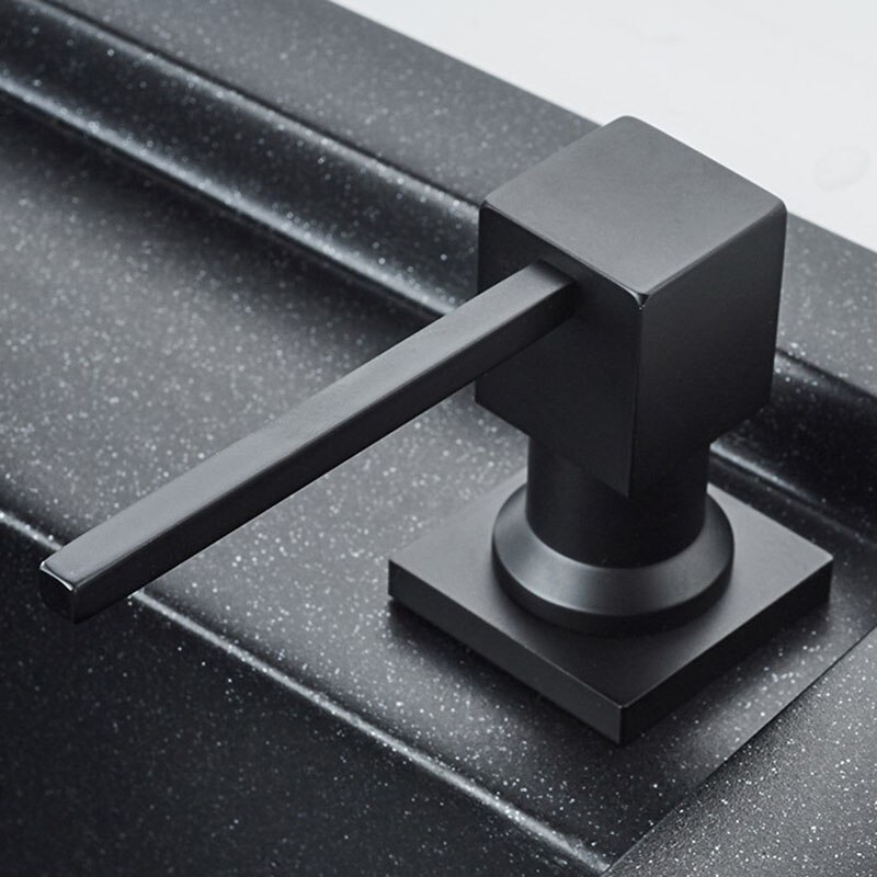 Czarne mydło dozownik zlewozmywak ze stali nierdzewnej mydło w płynie dozownik obrotowe dozowniki ręczne zestaw akcesoriów kuchennych