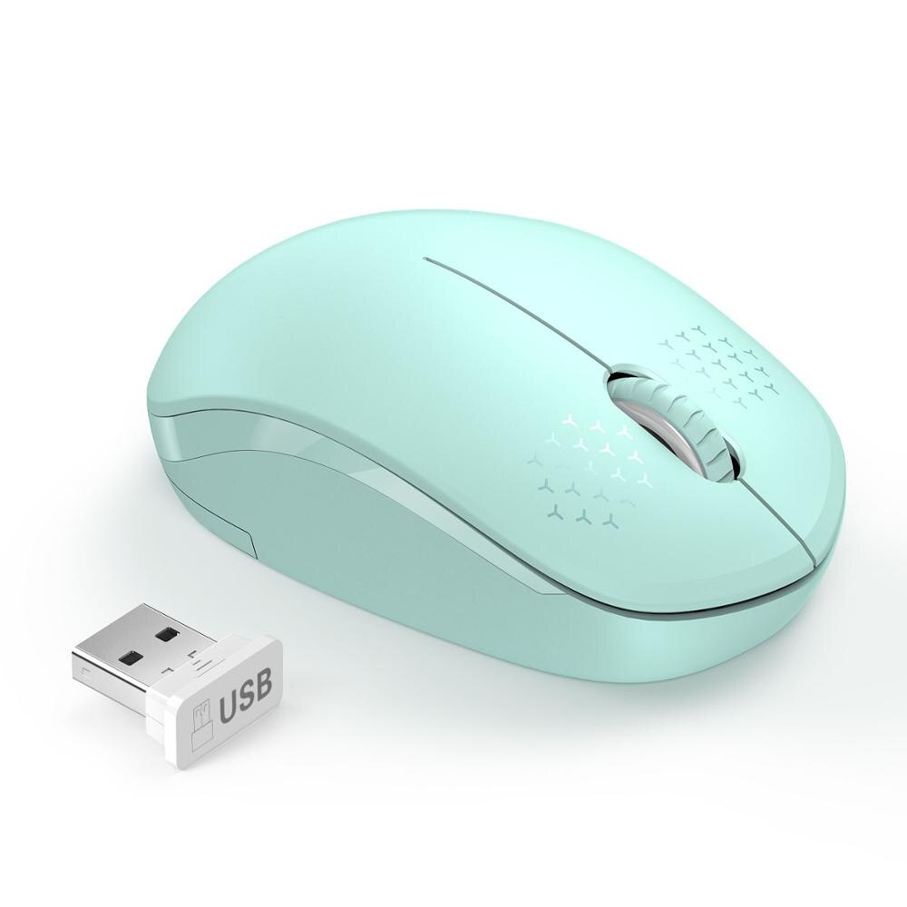 SeenDa 2.4G Wireless Mouse for Laptop Desktop Silent Mouses Portable Mute Mice for Notebook Mini Mouse Computer 1600 DPI Mause: Green