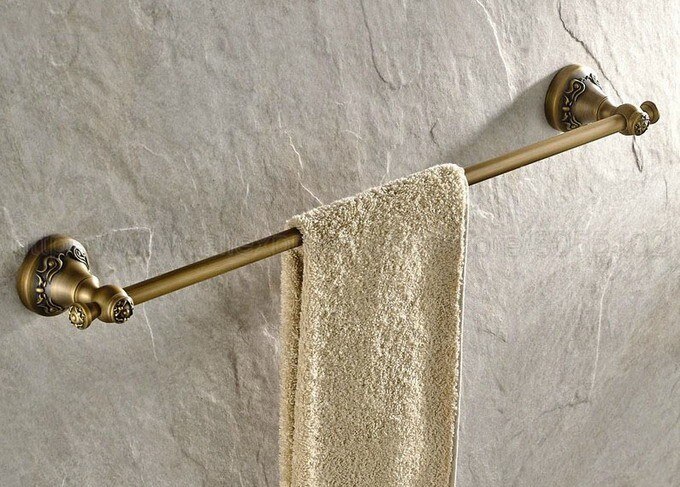 Toallero Vintage, toallero individual de cobre, montado en la pared, toallero de latón antiguo, soporte Retro, accesorios de baño zba423