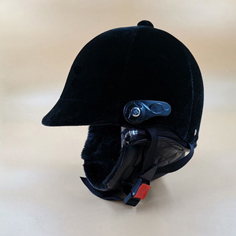 Classical Velvet Adjustable Adult Equestrian Helmet 54-61cm Horse Riding Sports Helmet Riding Cap Equestrian Body Protectors: B no visor