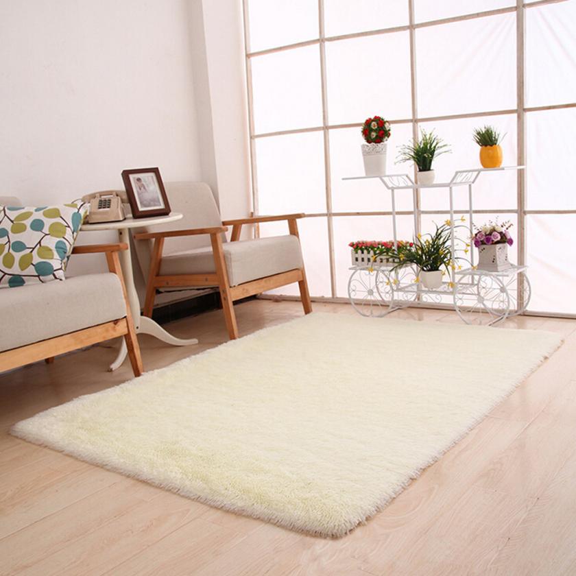 Tapis moelleux anti-dérapant Shaggy zone tapis salle à manger maison chambre tapis tapis de sol 50*80cm directe wu7 30 +: Vert clair
