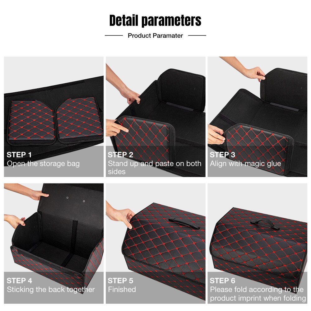 Auto Kofferraum Organizer Kasten Lagerung Tasche Auto Müll Werkzeug Tasche PU Leder Falten Fracht Lagerung Verstauen Aufräumen Auto Veranstalter
