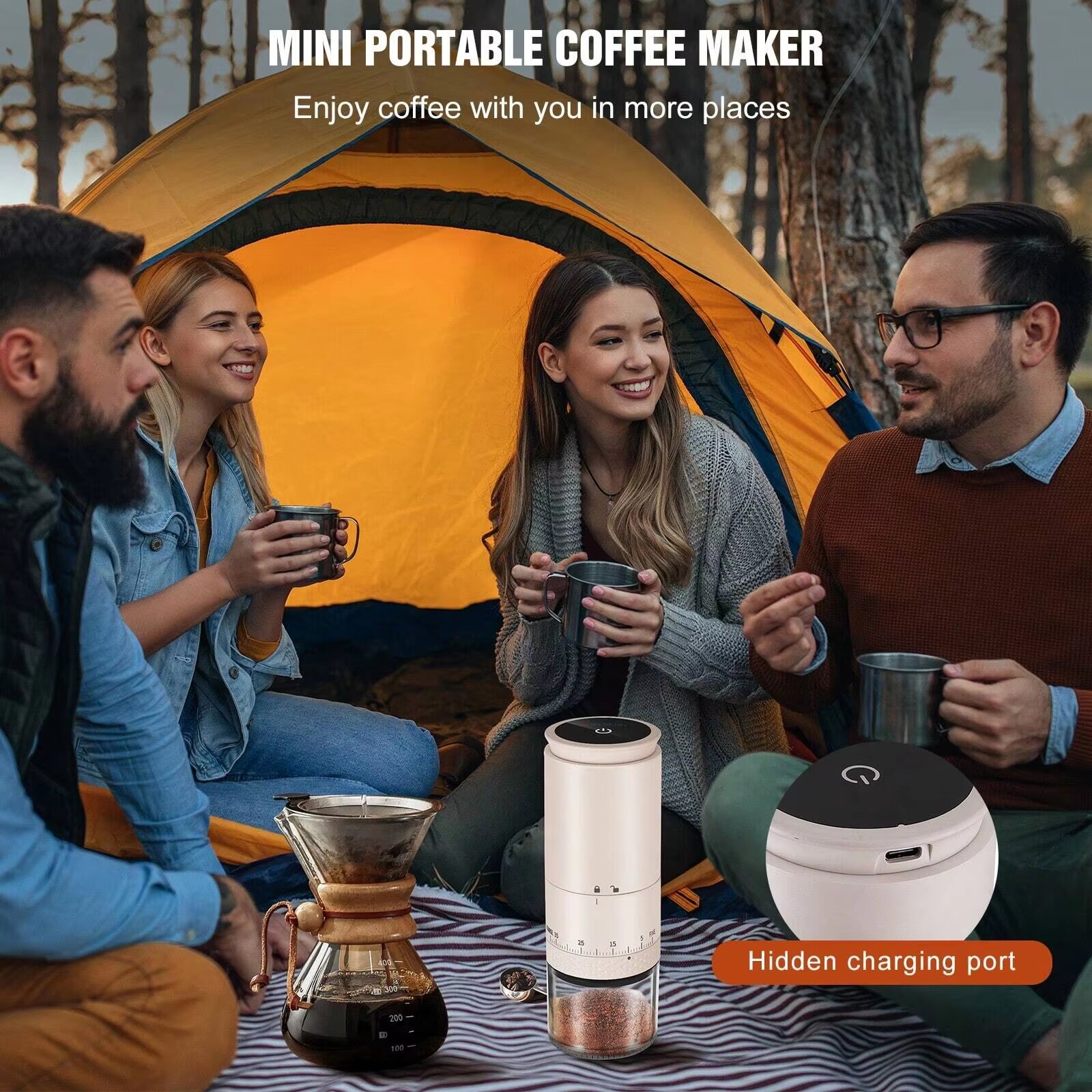 1500mAh Elektrische Koffiemolen Extern Verstelbare Type-C Opladen Koffie Burr Grinder Bean Slijpmachine Koffiezetapparaat