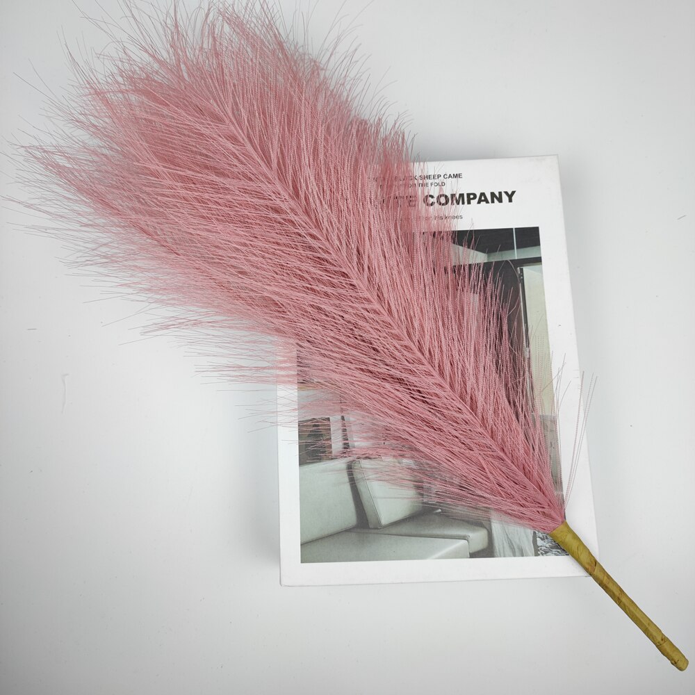 Faux Pampas Grass 17''/44cm Short Pampas Grass for Boho Home Office Decoration Artificial Reed for Floral Arrangement Vase Fills: Pink 1pc