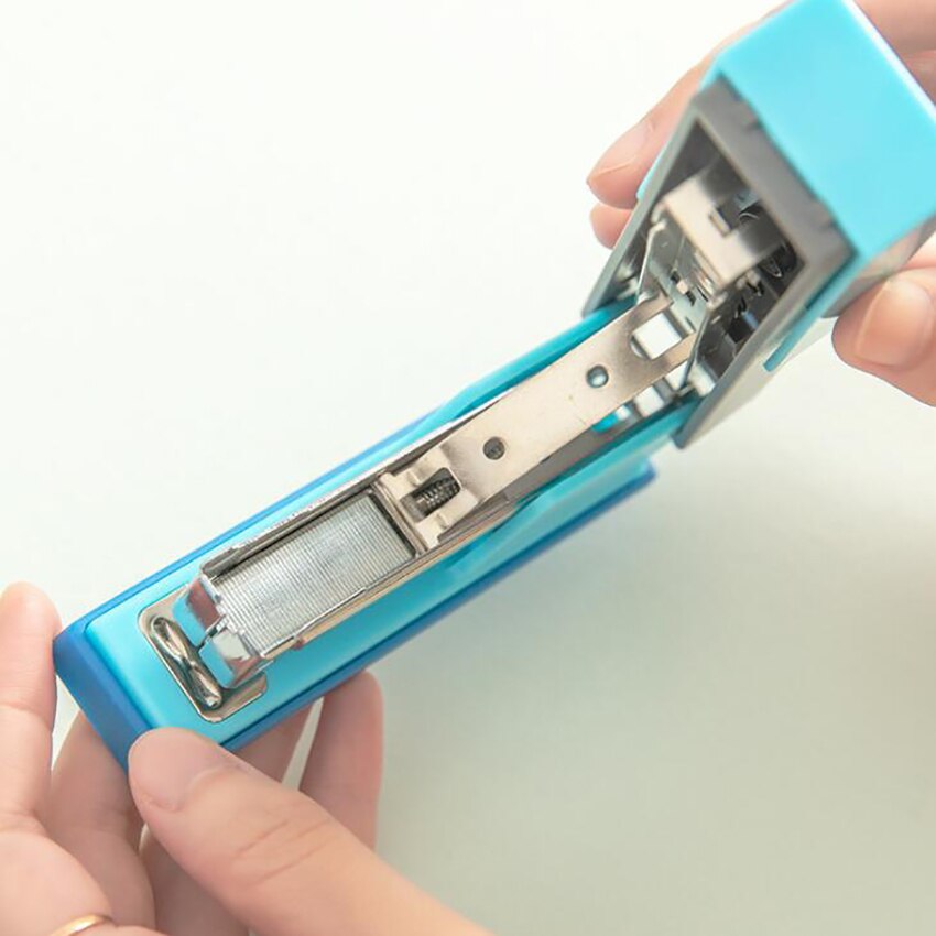 Mini Swing Stapler with Plastic Paper Clip Holder Coloful Manual Paper Stapler, 20 Sheet 80g Capacity, for Student Office