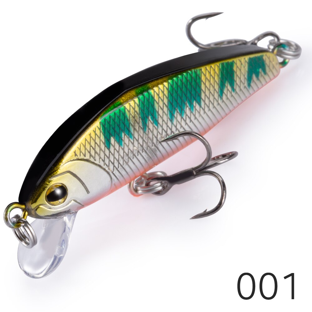 D1 Fishing Sinking Minnow Lures Trout Wobblers 44mm Crankbait High Artificial Freshwater Hard Bait Tackle Pesca Set: 001