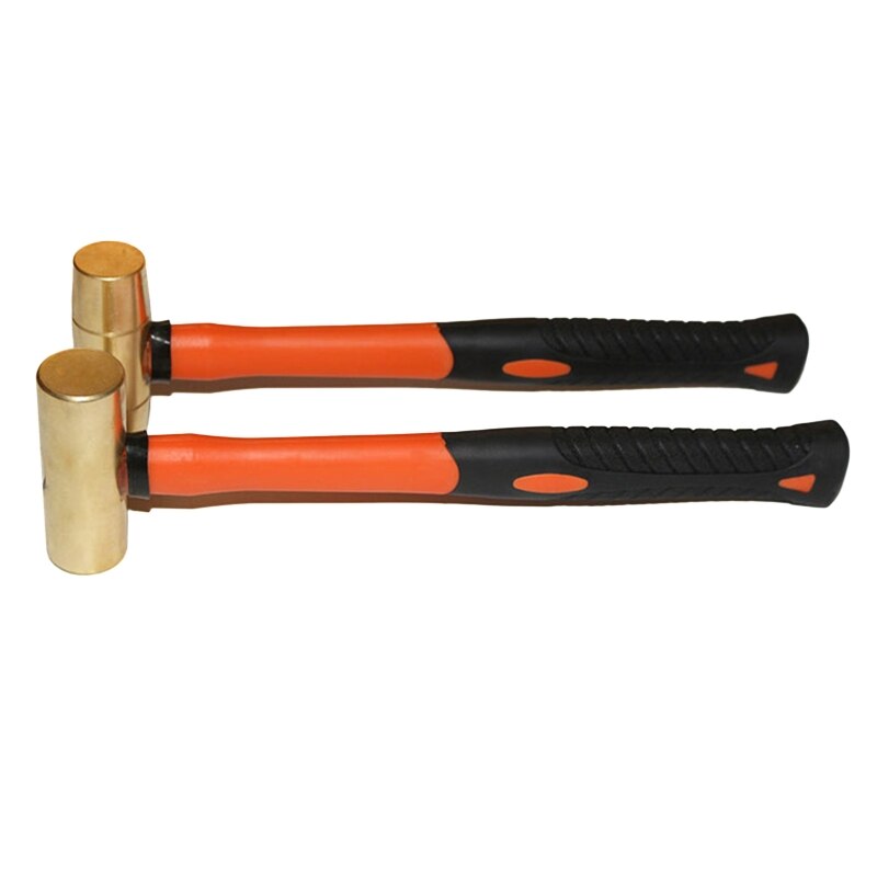 Red Copper Round Hammer Plastic Handle Explosion Proof Safety Tool Explosion Proof Safety Tool 0.45kg/0.68kg Lightweight