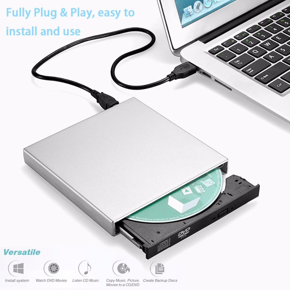 Soonhua Usb 2.0 Draagbare Ultra Slim Externe Slot-In DVD-RW CD-RW Cd Dvd Rom Speler Drive Schrijver Rewriter Brander voor Pc Windows