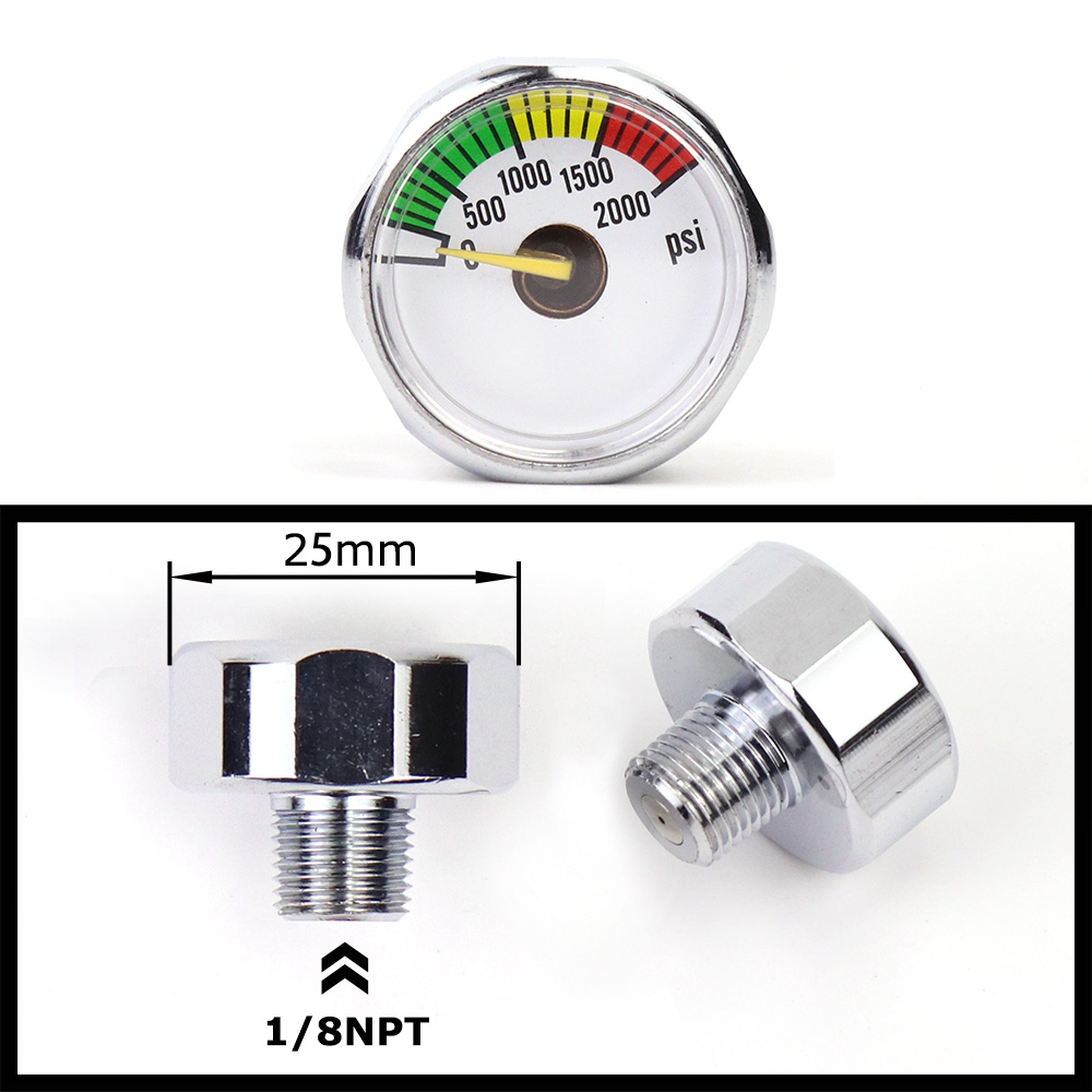 Manómetro Manómetro Mini Micro Manómetro Aire | Rosca 1/8BSP(G1/8) 1/8NPT M10 M8 | 30PSI 300PSI 5000PSI 6000PSI 350BAR: Lavanda