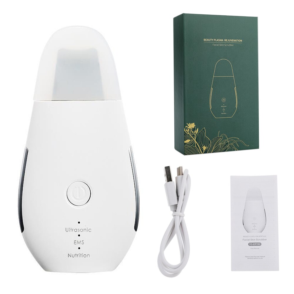 Ultrasonic Skin Scrubber Deep Cleaning Face Scrubber Vibrating Facial Cleansing Skin Spatula Peeling Beauty Instrument Device: Default Title