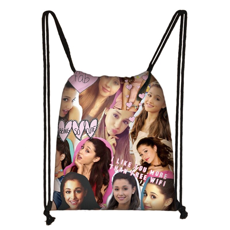 Ariana Grande 3D Drawstring Bag Printing Backpack Daily Casual Boys Girls knapsack Drawstring Bags: 004