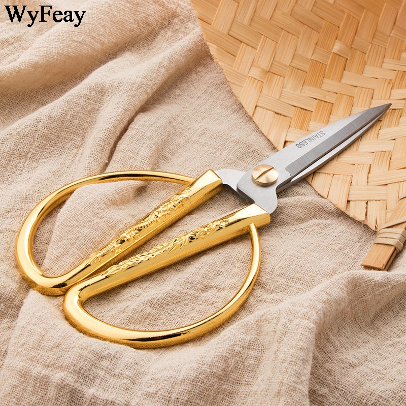 Nożyczki robić szycia ze stali nierdzewnej krótkie nożyce trwałe domowe krawiecki nożyczek złote nożyczki tkaniny robić wycinania rękodzieło narzędzia robić szycia