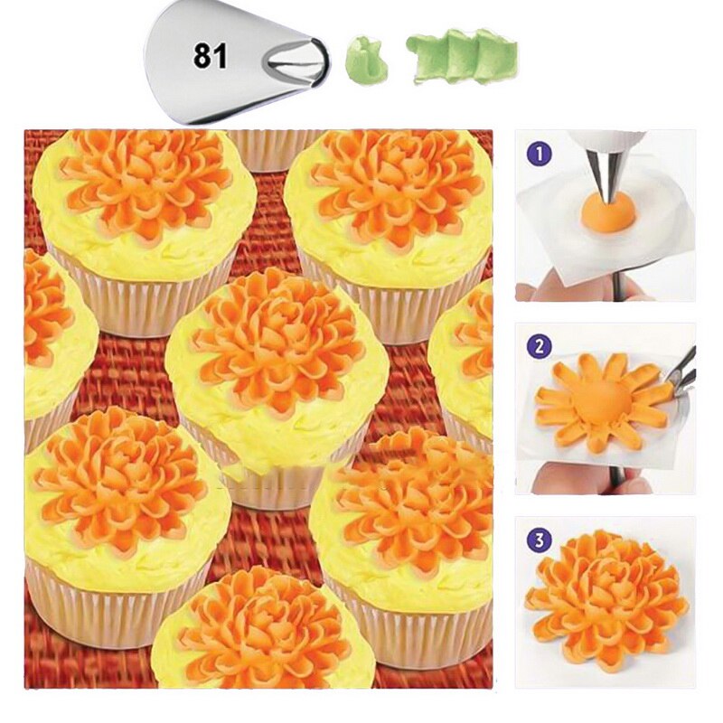 5pcs Flower Chrysanthemum Nozzle Icing Piping Pastry Nozzles Kitchen Gadget Baking Accessories Making Cake Decoration Tools