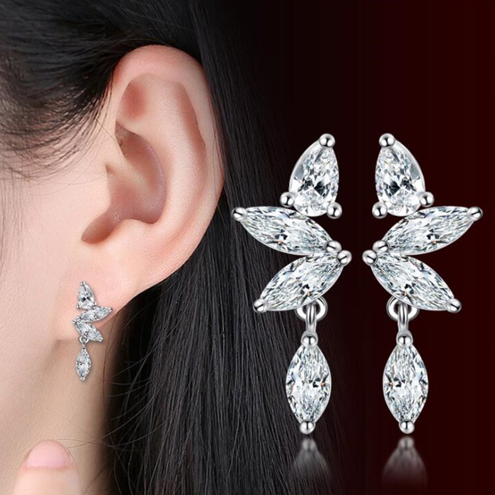 NEHZY 925 sterling silber neue Zirkon Stud Ohrringe Retro Einfache Zirkonia Silber Ohrring Schmuck