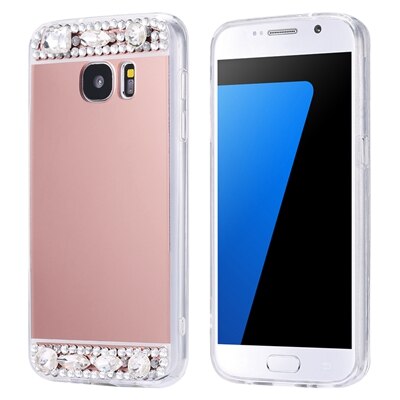 FLOVEME-funda S8 Plus con diamantes de imitación para Samsung Galaxy S8 Plus S7 Edge S6 Edge Galaxy A3 A5 , accesorios para teléfono: For Galaxy S7 / rose gold