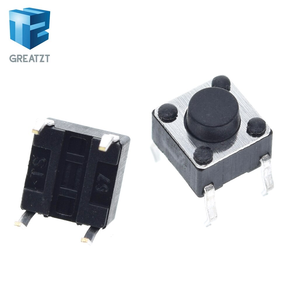 GREATZT 50PCS Tactile Push Button Switch for Arduino 6x6x5mm 6*6*5mm 4PIN