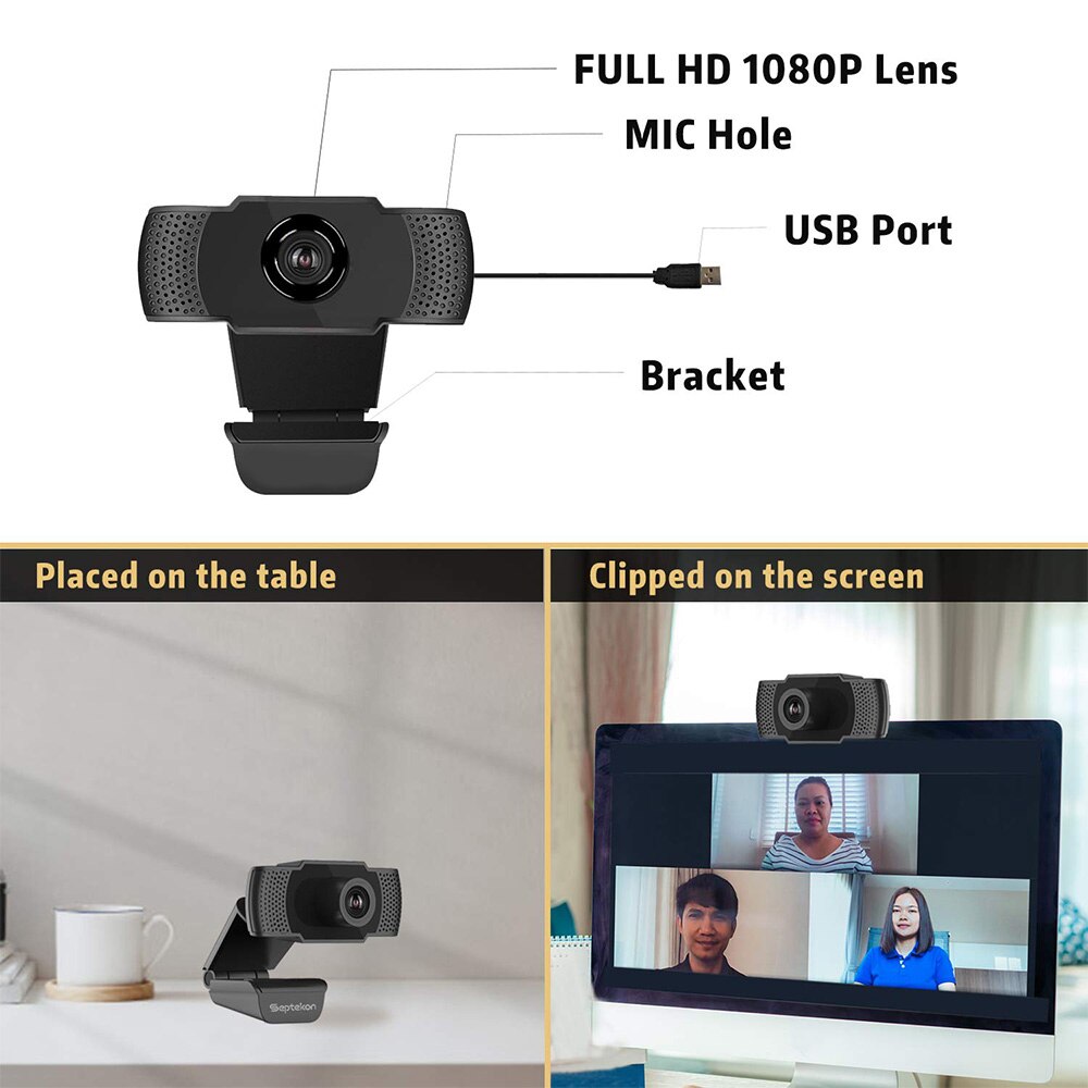 Kamera internetowa HD 1080P z mikrofonem komputerowa kamera internetowa robić laptopa komputer stacjonarny prochowiec TV kamera USB robić rozmów wideo robić gier konferencyjnych