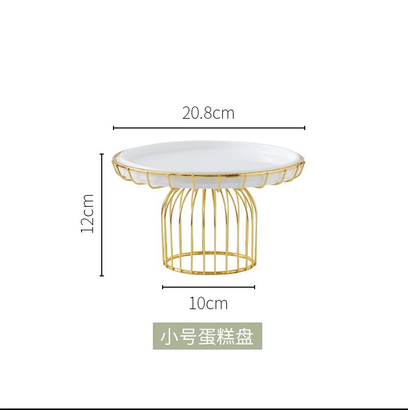 Three-tier Dessert Cake Tray Ceramic Dinner Plate Household Bread Dish Tableware Breakfast Platter Restaurant Hotel Dishes: E