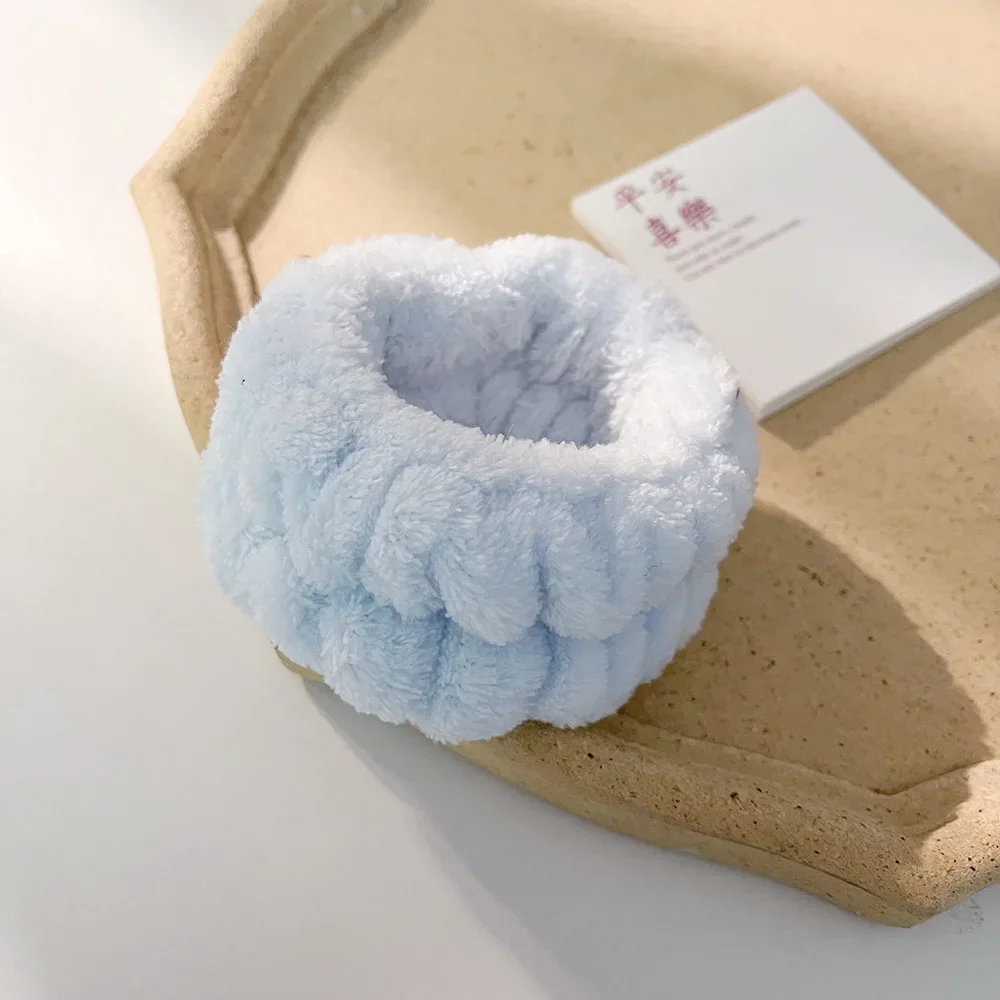 Muñequera de microfibra para lavado de muñeca, toalla, muñequera, Scrunchies para lavarse la cara, muñequera absorbente, diadema para mujer: Morado