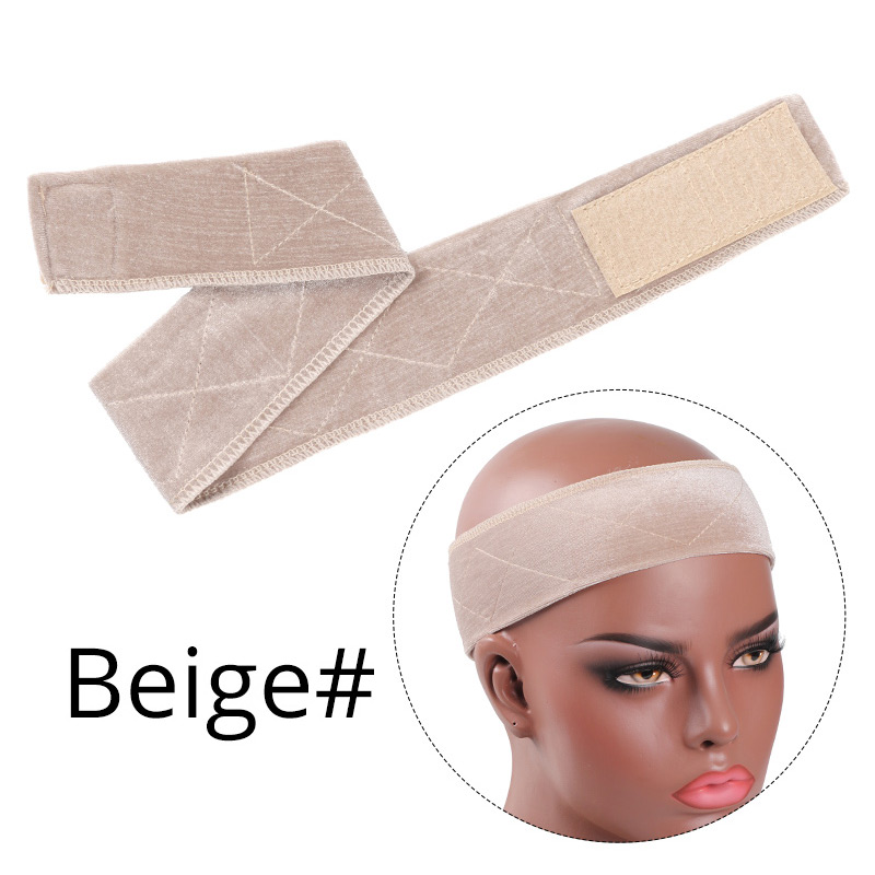 Nunify – bande de maintien pour perruque en velours pour femme, 1 pièce/lot, réglable, noir, Beige, café, brun: Beige