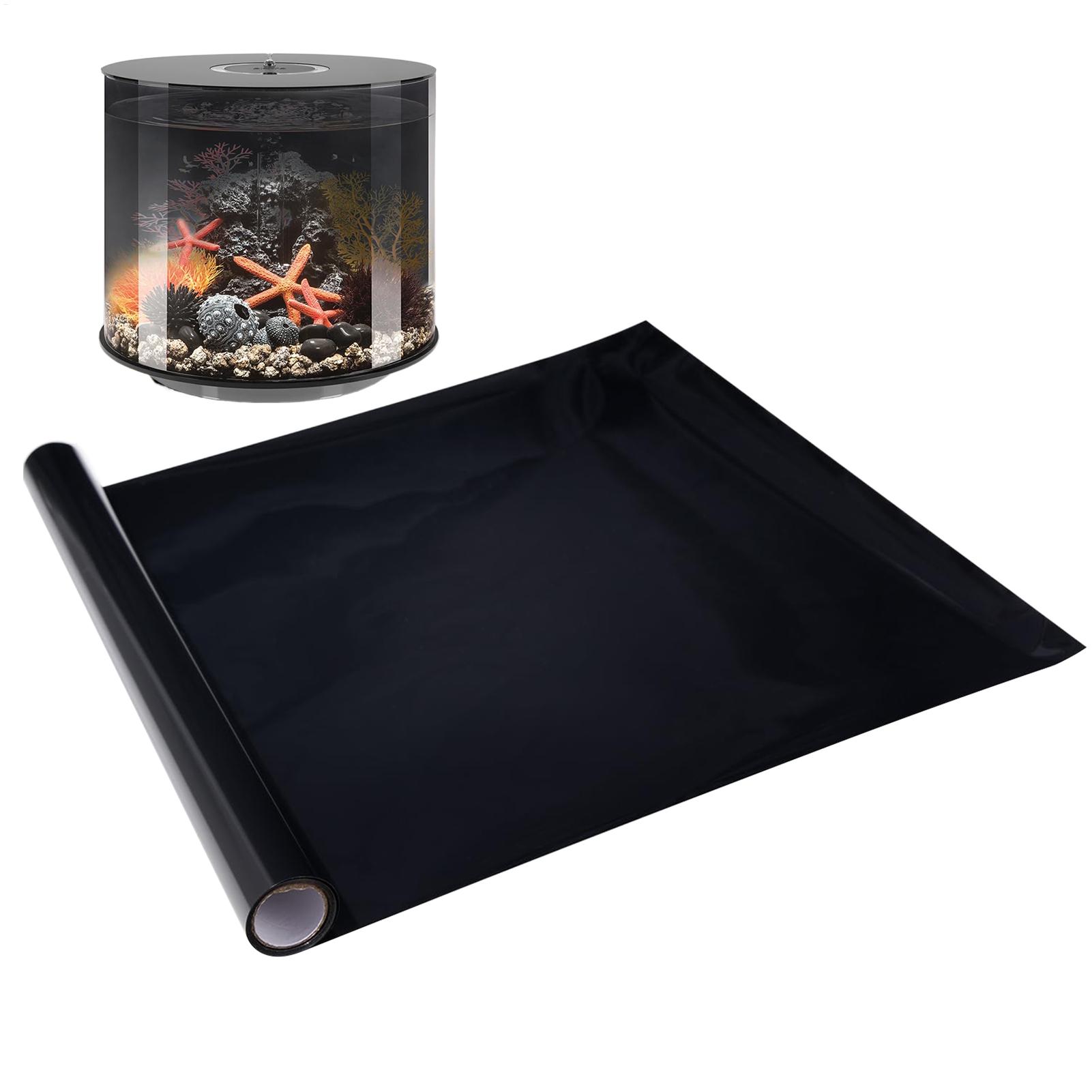 Fondo de acuario estático, telón de fondo negro para acuario, decoraciones de papel tapiz para acuario, fondo de acuario sin costuras para peces, 1 ud.