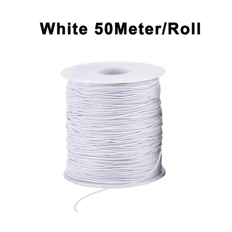 50M/rollo de cordón elástico de 1mm, cuerda elástica resistente para pulsera, cuerda elástica para pulseras, fabricación de joyería, manualidades DIY, abalorios: Latón envejecido