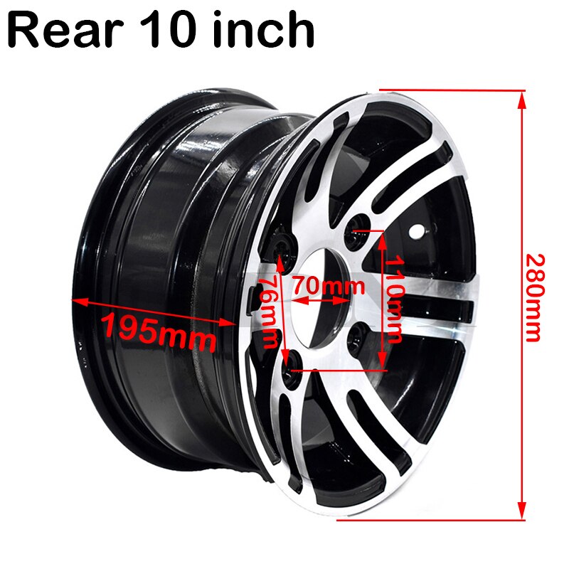 ATV 10-inch Aluminum alloy front and rear iron wheels for 22x10-10, 23 21 22x7-10 tires four-wheel Atv Go kart wheel parts: Rear wheel hub