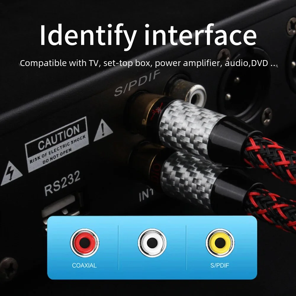 YYAUDIO Coaxial Audio Cable Rca to Rca Cable Hi Fi Coax Male to Male Speaker Cable Subwoofer Cable Video Rca AV TV Cable