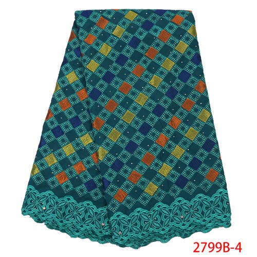 schweizer Schleier spitze schwarz Afrikanische spitze schweizer spitze baumwolle mit steinen kleider für frauen KS2799B-2: Bild 4