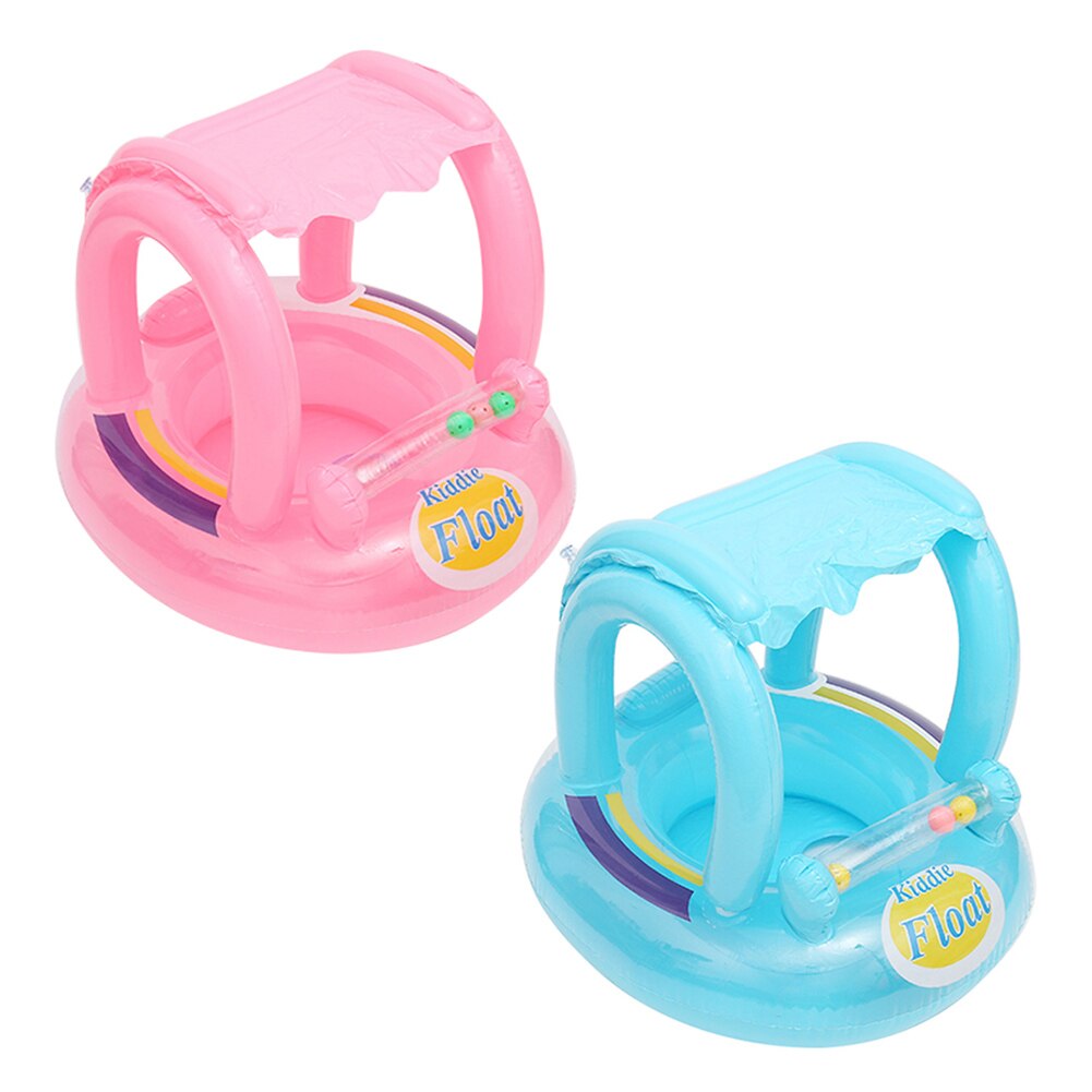 Baby Zwemmen Ring Opblaasbare Zwembad Float Cirkel Met Zonnescherm Veilig Baby Zwemmen Ring Met Luifel Kinderzitje