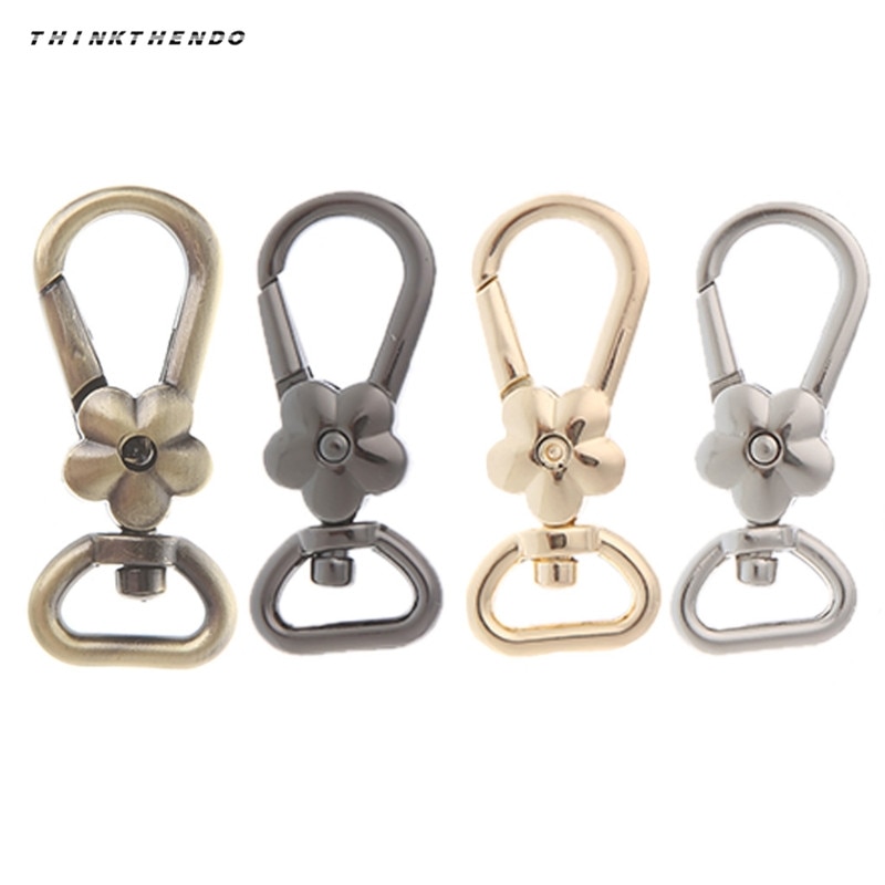 Zinc Alloy Bag Buckle Hook Flower Lobster Clasps Swivel Trigger Clips Snap Hooks Bag Key Rings Keychains Bag Parts