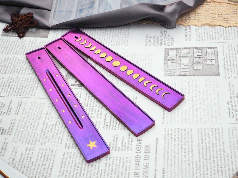 Mond Phase Stern Weihrauch Linie Bord Duft Kasten Silikon bilden Für DIY Schmuck, sterben Entdeckungen Liefert Zubehör