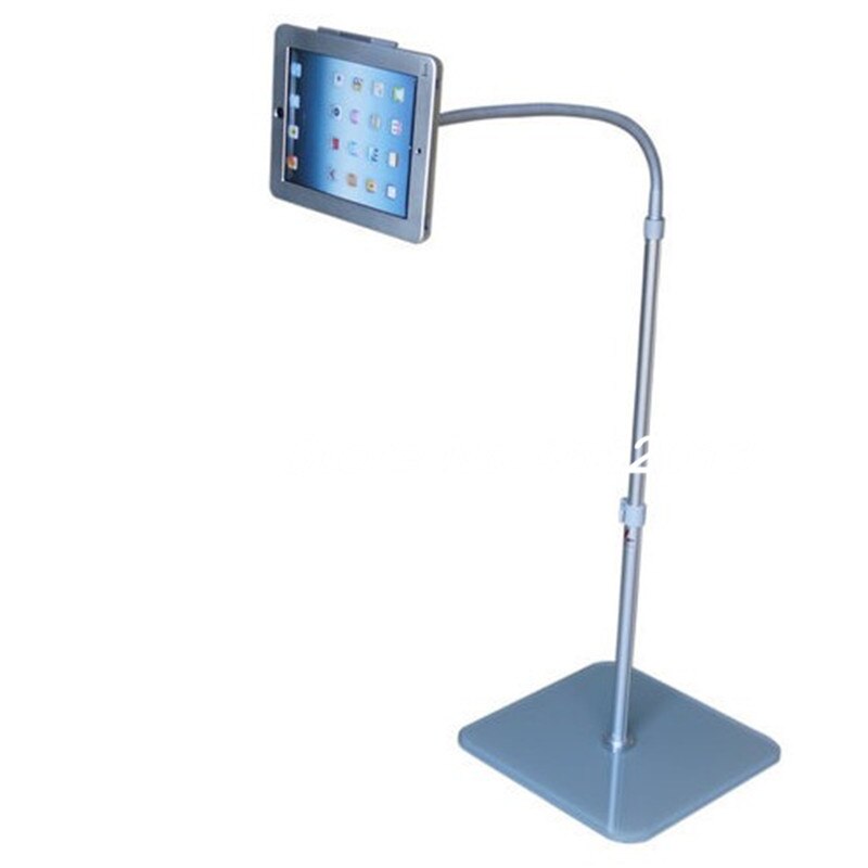 for ipad 2/3/4/air/pro 9.7" display floor stand height adjust with locking casing and flexible gooseneck hands free