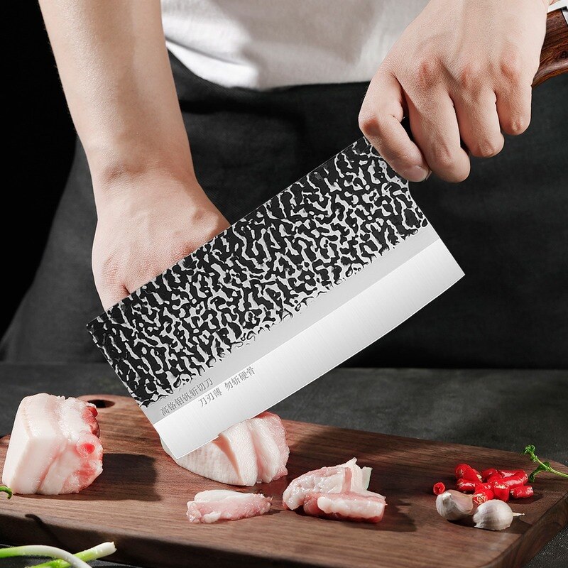 Chef Knife 8 Inch Stainless Steel Kitchen Knife Hand Forged Meat Chopping Cleaver Slicing Knife Vegetables Cutter Japanese Knife