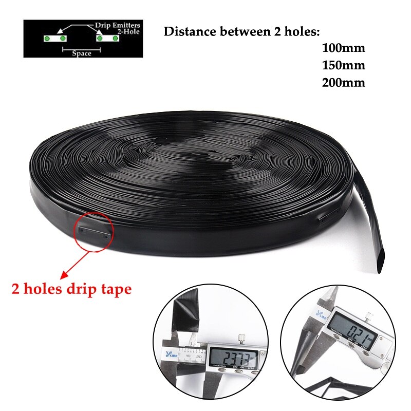 16mm 2-Löcher Mikro Bewässerung System Tropf Band 0,2mm Dicke Raum 10/15/20cm unter Film Gewächshaus Bauernhof Bewässerung Patch Band Schlauch