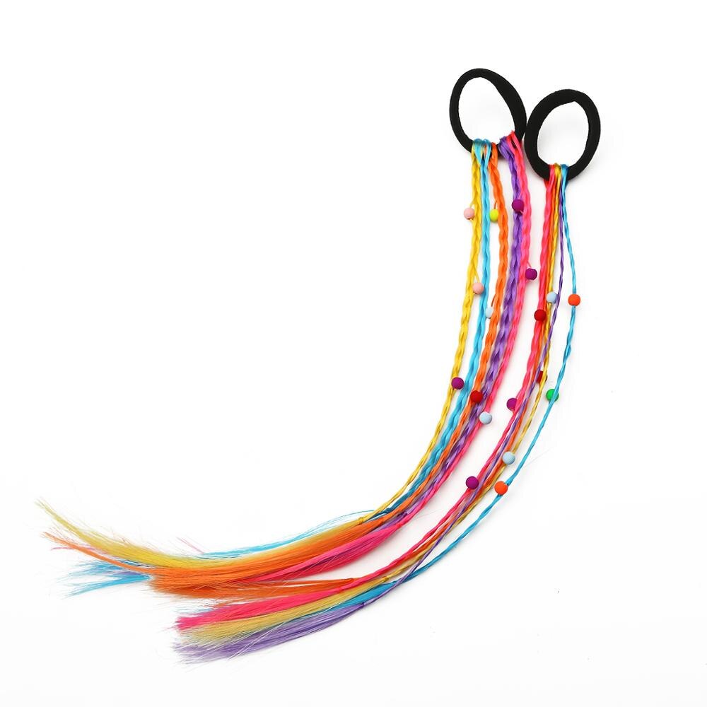 4cm arc-en-ciel élastique cheveux corde bandes de caoutchouc accessoires de cheveux pour les filles perruque queue de cheval cheveux anneau enfants torsion tresse corde cheveux outil: Style3 randomly 1pc