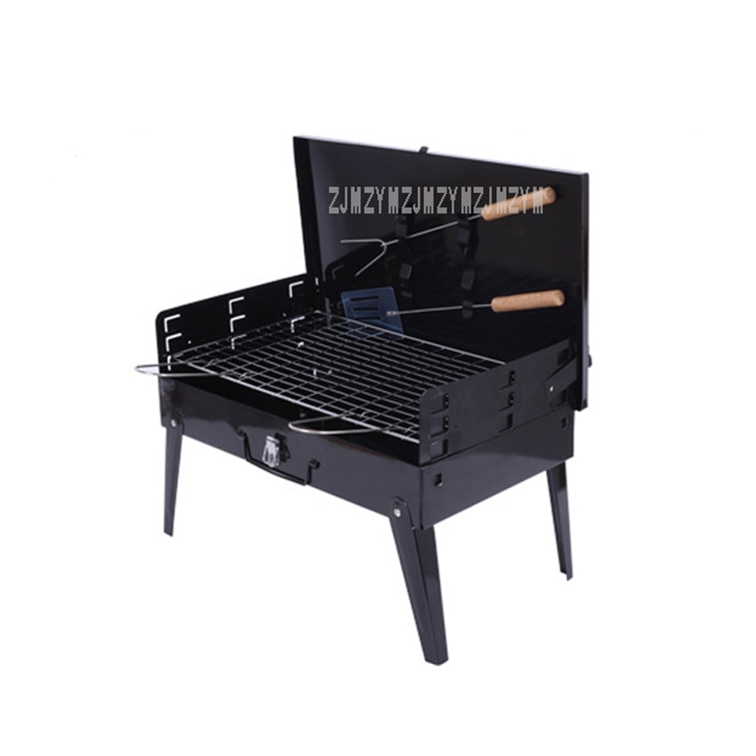 Portable Foldable Charcoal BBQ Grill for 3-5 Person Outdoor Camping Barbecue Roasting Picnic Family Party Grill Home Garden BBQ