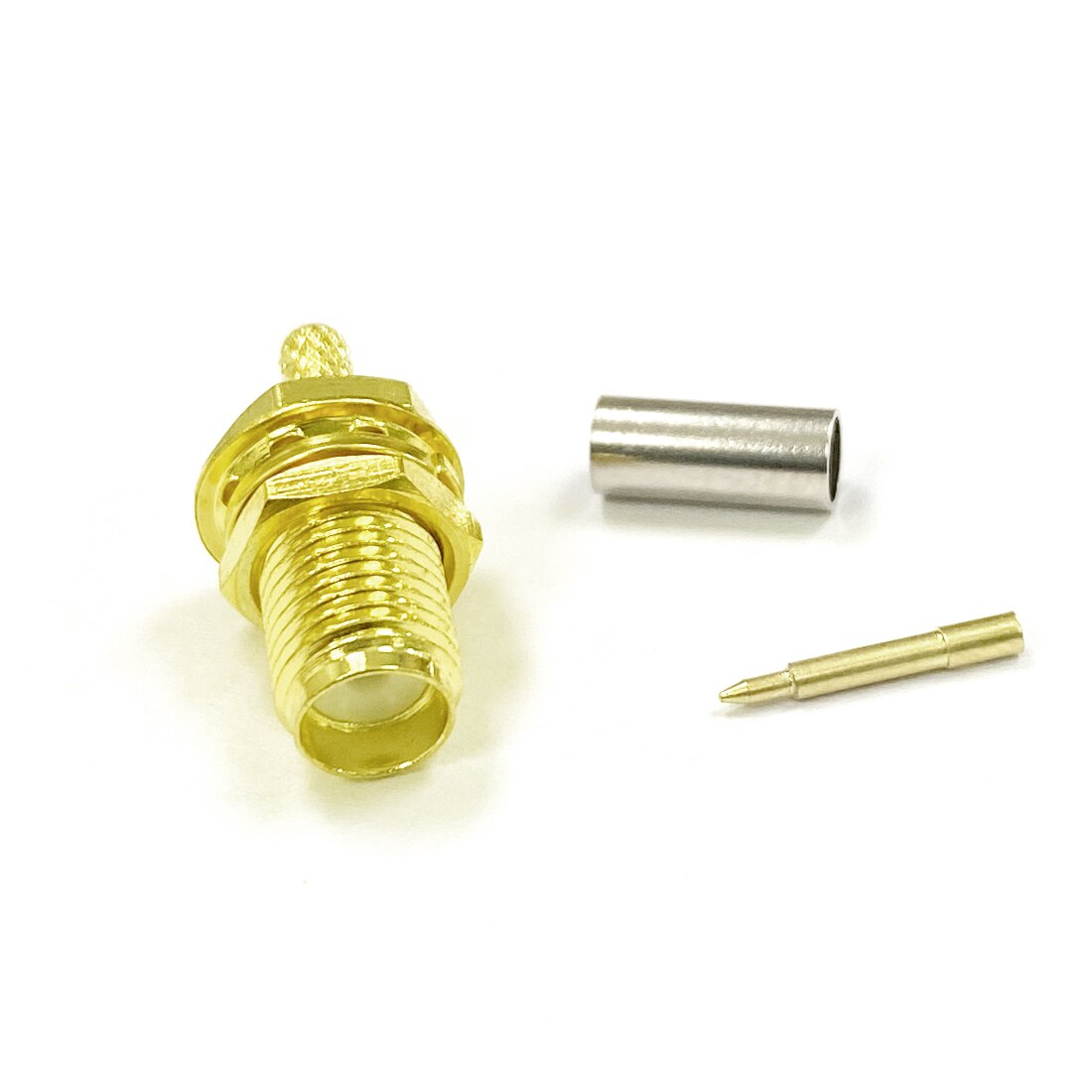 1PC PF SMA Female Jack RF Coax Convertor SMA Connector Crimp RG316 RG174 LMR100 Cable Straight Goldplated