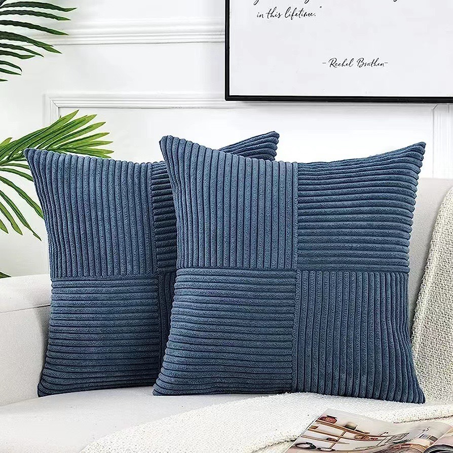 Green Textile Throw Pillow Covers 18x18 Inch for Living Room Couch Bed Sofa Soft Striped Corduroy Square Cushion Case 45x45 Cm: 470*1500mm / black