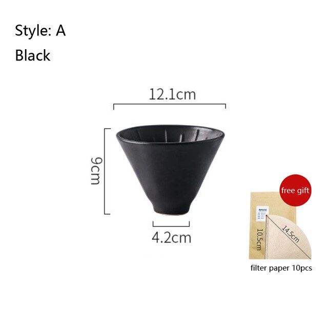 Hand-Made Koffie Waterkoker Filter Apparaat Set 700Ml Koffie Filter Cup Filter Houder Delen Pot Over Koffiezetapparaat: black A