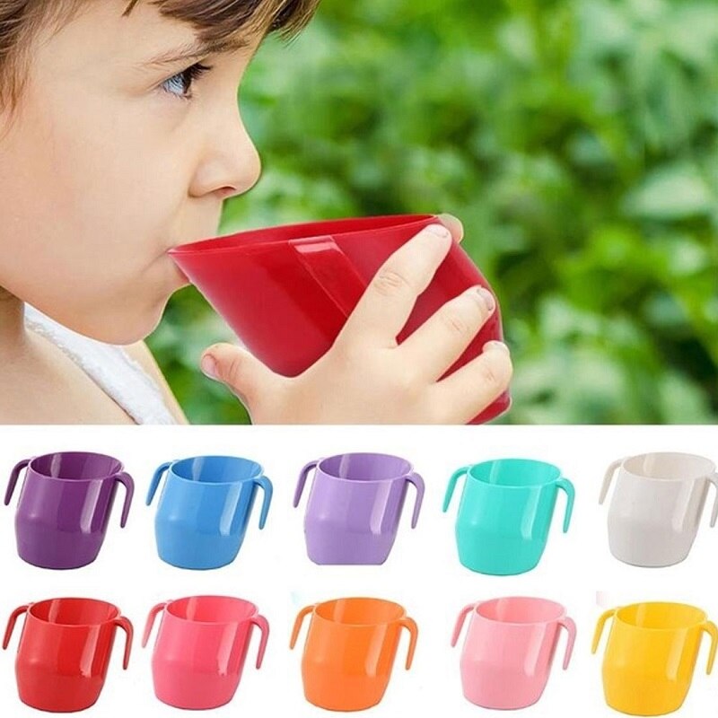 Bevel Baby Cup Training Feeding Cups with Handle Kids Leakproof Mug Water Bottle Plastic Children Drinking Tumblers Drinkware