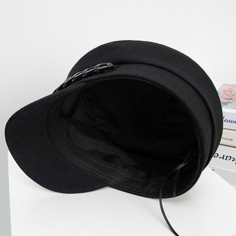 Béret de Style anglais pour femme, chapeau à chaîne de la marine, chapeau octogonal de journal, rétro sauvage, Casquette octogonal, automne et hiver
