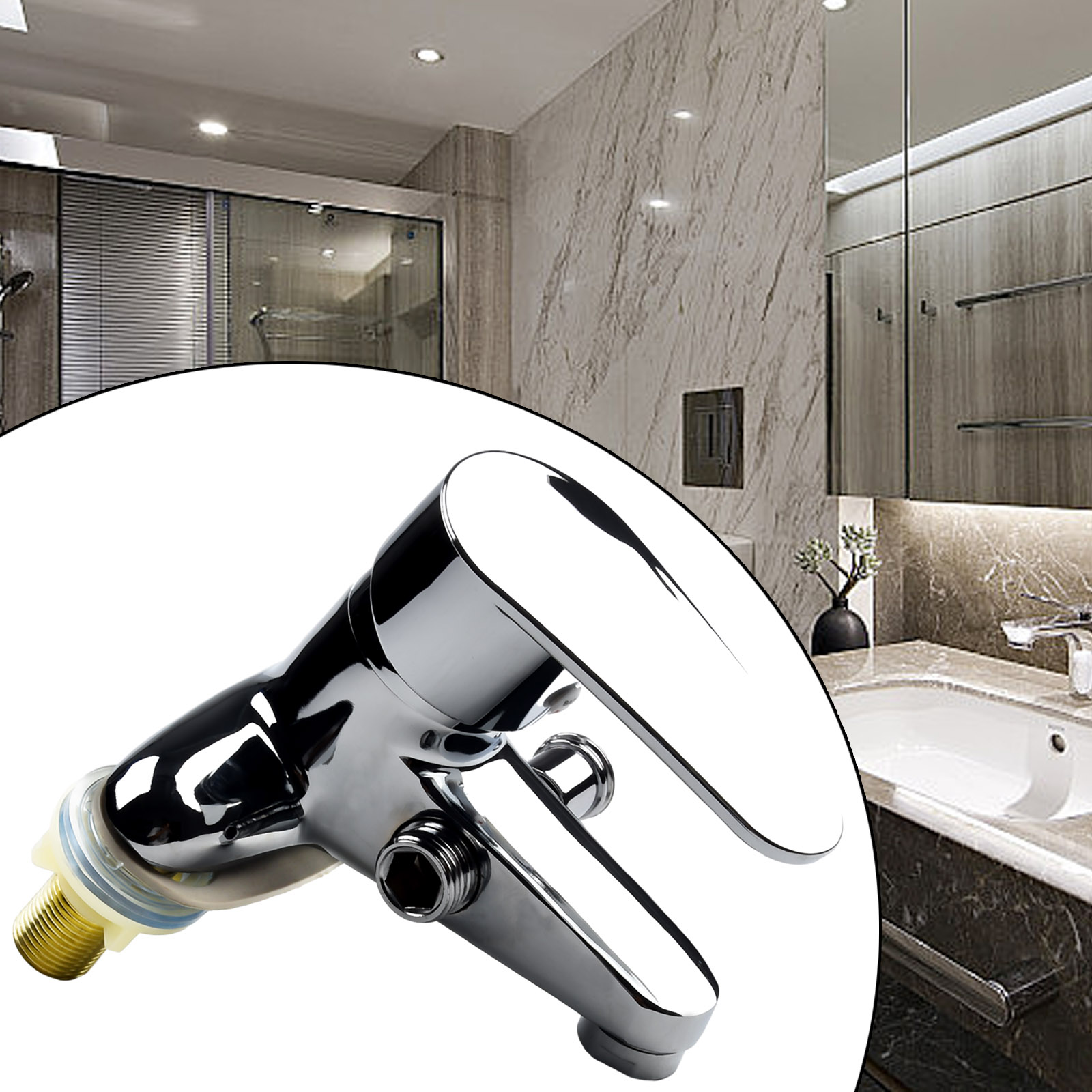 Badezimmer-Wasserhahn, Doppelloch-Waschtischarmatur, heiße und kalte Mischbatterie, seitlich offen, 2-Wege-Badezimmer, Waschbecken, Dusche, Badewannen, Mischbatterie