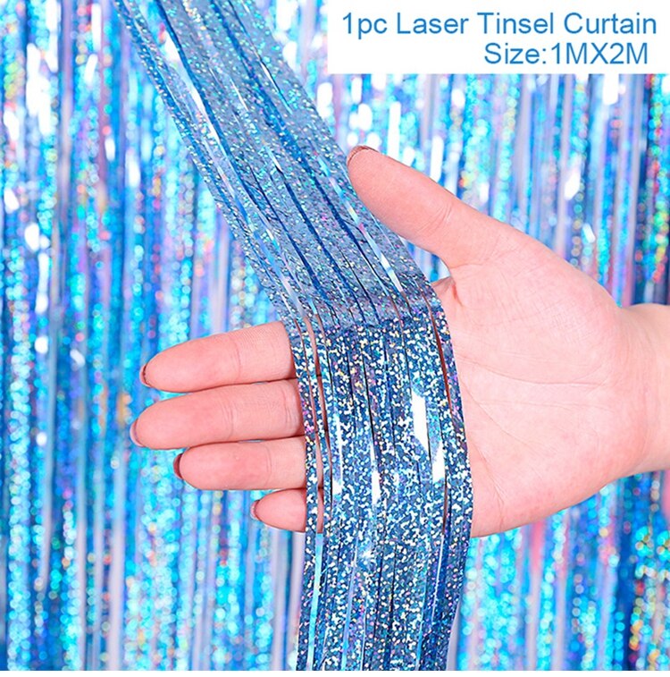 Party Backdrop Curtain Metallic Foil Fringe Shimmer Backdrop Birthday Wedding Party Wall Decoration Photo Zone Backdrop: 4