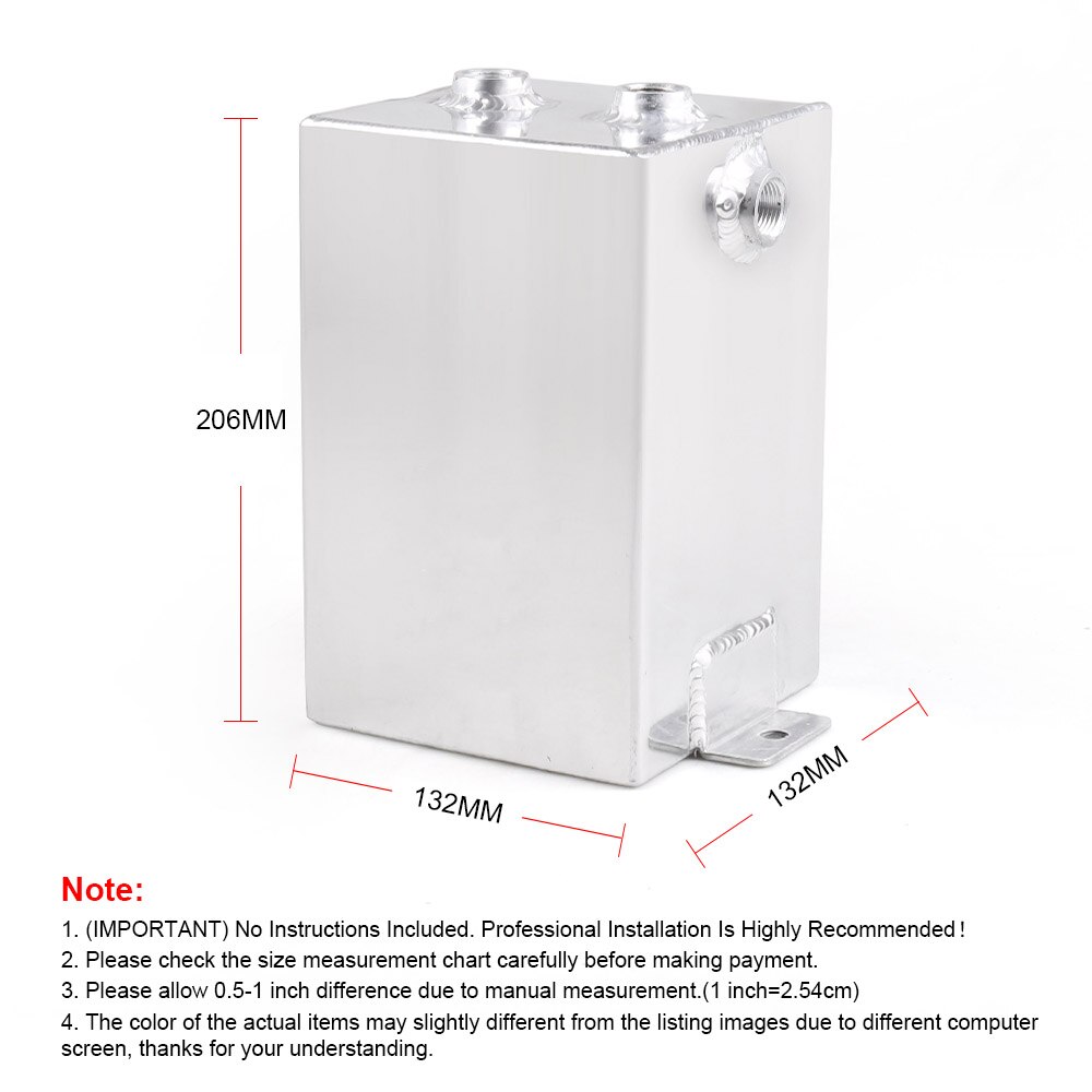 Racing 3L Car Fuel Surge Tank Aluminum 3 Litre Swirl Pot System Universal Fuel Tank Black