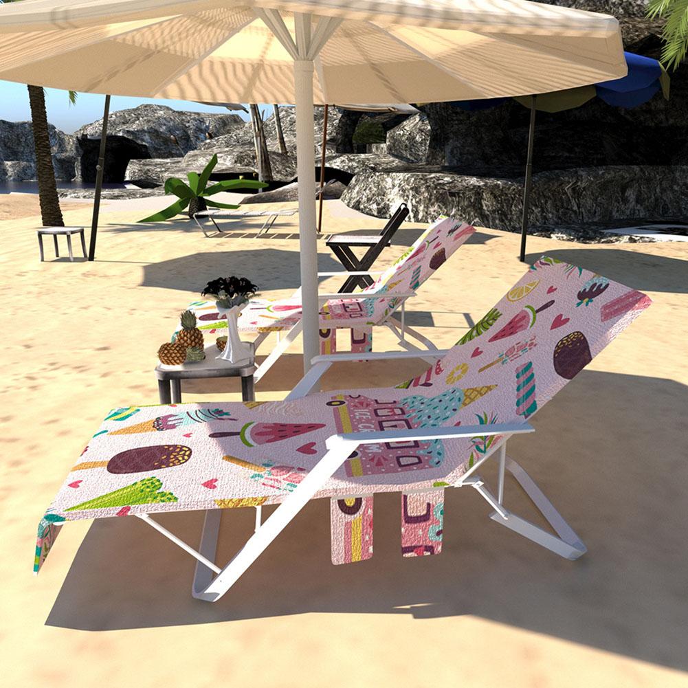 Multi-Functional Lazy Lounger Beach Towel Lazy Beach Lounge Chair Cover Towel Bag Sun Lounger Mate Garden