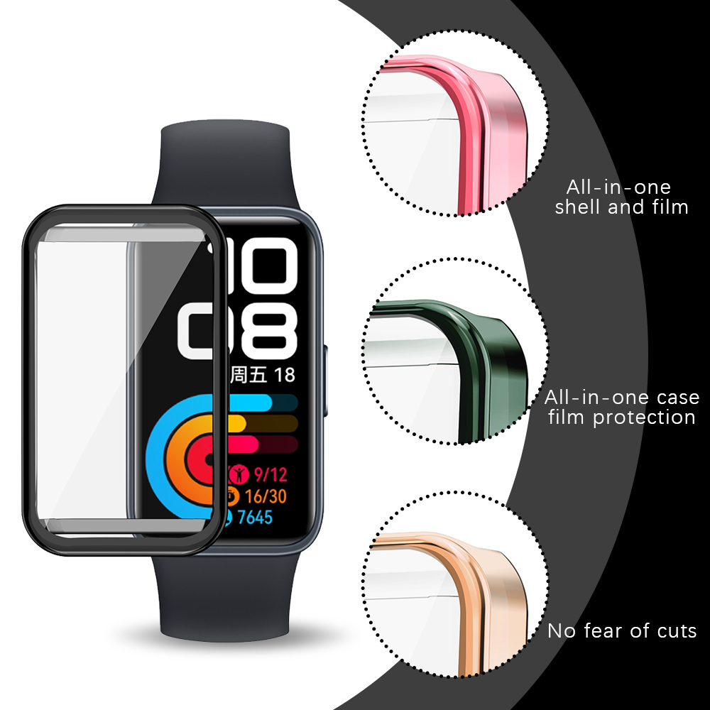 Soft TPU Case For Huawei Band 10 9 8 Shell Frame Bumper Screen Protector Glass Band9 Full Clear Protective Cover