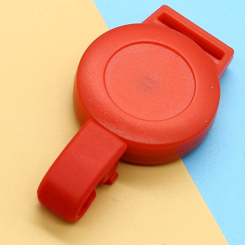 Retractable Pull-out Badge ID Department Brand Badge Holder Rolling Key Ring Buckle School Student Office: Red