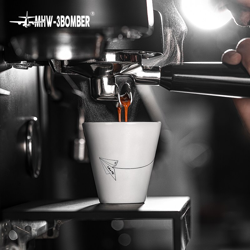MHW-3Bomber Winter Kaffee Tassen 120ml Keramik Tassen Porzellan Barista Zubehör Werkzeuge wiederverwendbar Espresso Lungo Flache Weiß Latte